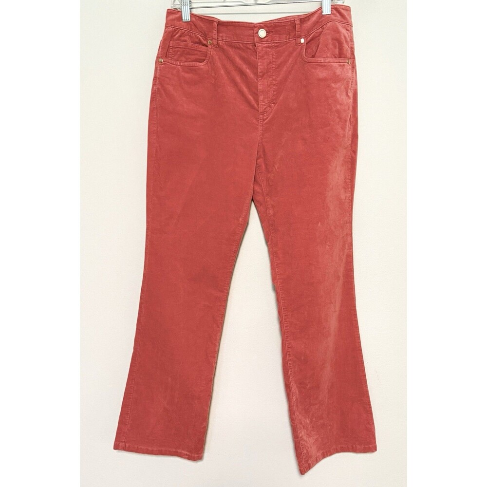 J. Mclaughlin Lenni Velveteen Pants Sz 10 Tea Rose Kick Flare Preppy